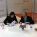 Firma del convenio entre a directora del museo, María Teresa Marín Torres y el presidente de Renfe Julio Gómez-Pomar Rodriguez