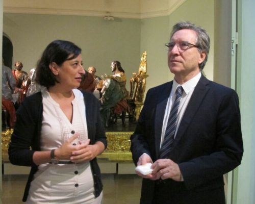Iñaki Gabilondo en su visita al Museo acompañado de Susana Ruiz