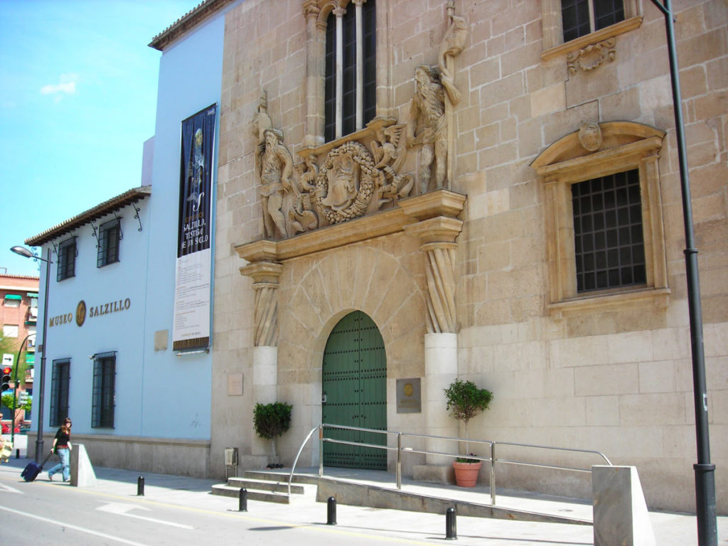 Fachada del antiguo Palacio Riquelme (siglo XVI), actual entrada al Museo Salzillo