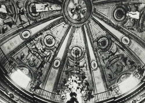 Antigua fotografía de la cúpula de la iglesia de Jesús antes de la restauración de Mariano Ballester
