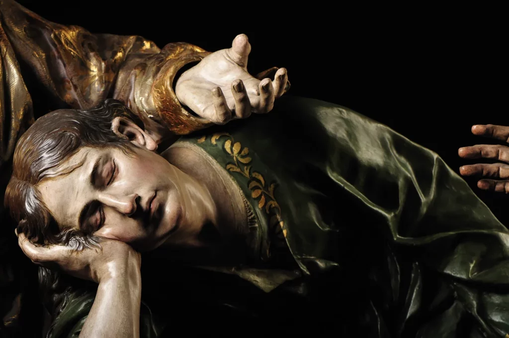Juan duerme plácidamente junto a Jesús
